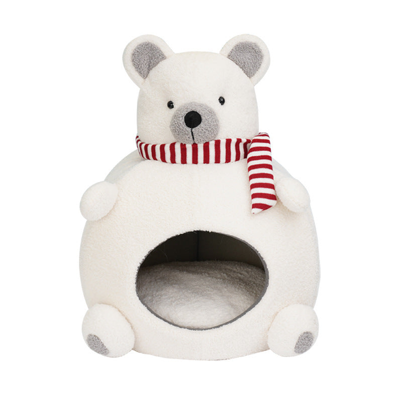 Closed Winter Warm Four Seasons Universal Internet Celebrity Snow Bear Cat Nest Pet Supplies