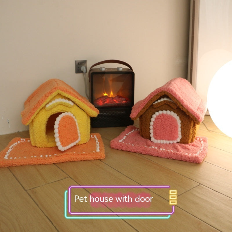 Kennel Winter Warm Small Dog Teddy Four Seasons Universal Removable And Washable Cat Nest Bed Pet Supplies