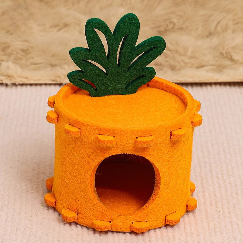 Felt Hamster Houses And Hideouts, Cute Carrot Shape Syrian Hamster Hut, Gerbil House Easy Clean, Thick Felt And Sturdy Dwarf Hamster Hideaway, Hamster Cage Decor For Gerbil Mice Sleeping Hiding