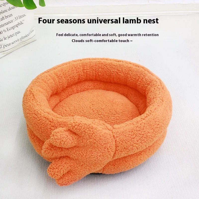 Pet Kennel Autumn And Winter Warm Thickened Cat Stepping On Milk Kennel Dog Plush Mattress Kitten Sleeping Kennel Pet Suppli