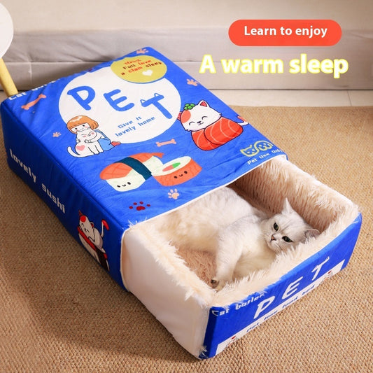 Rectangular Fully Enclosed Sense Of Security Pet Bed