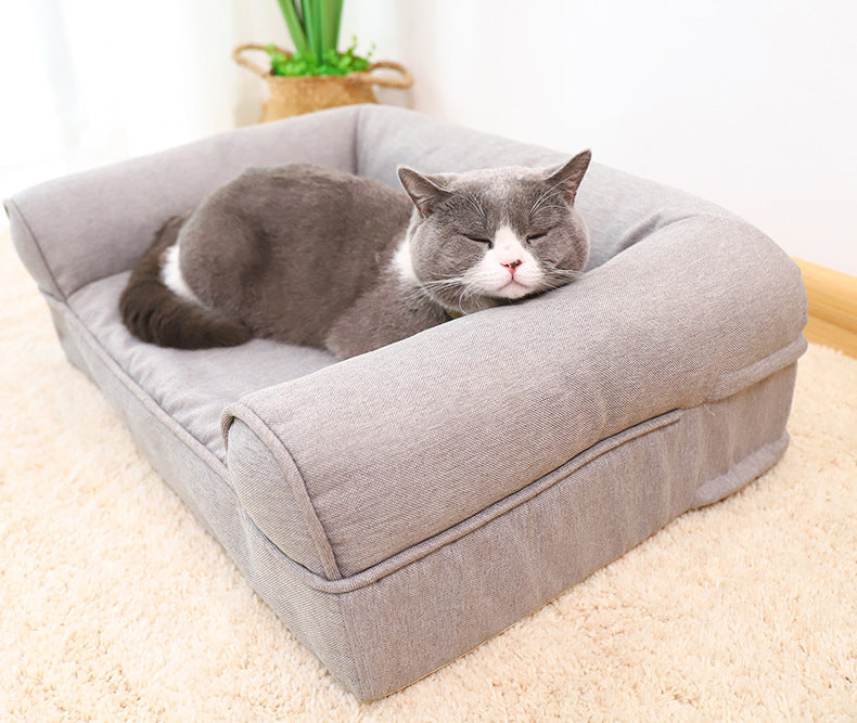 Linen Fabric Removable And Washable Pet Sofa Nest