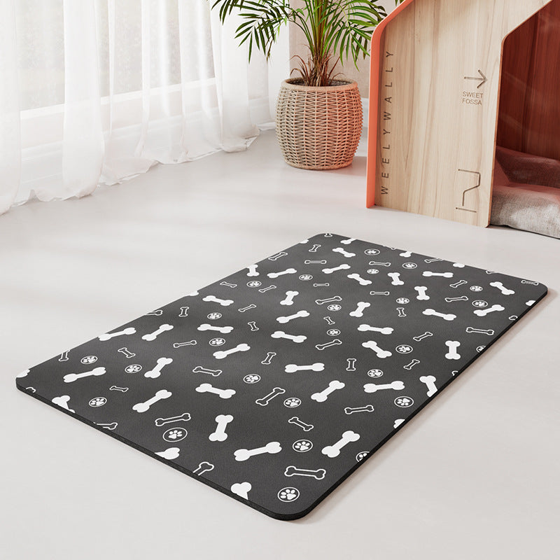 Minimalist Pet Feeding Mat Repeated Washing Water-absorbing Non-slip Mat Rest Sleep