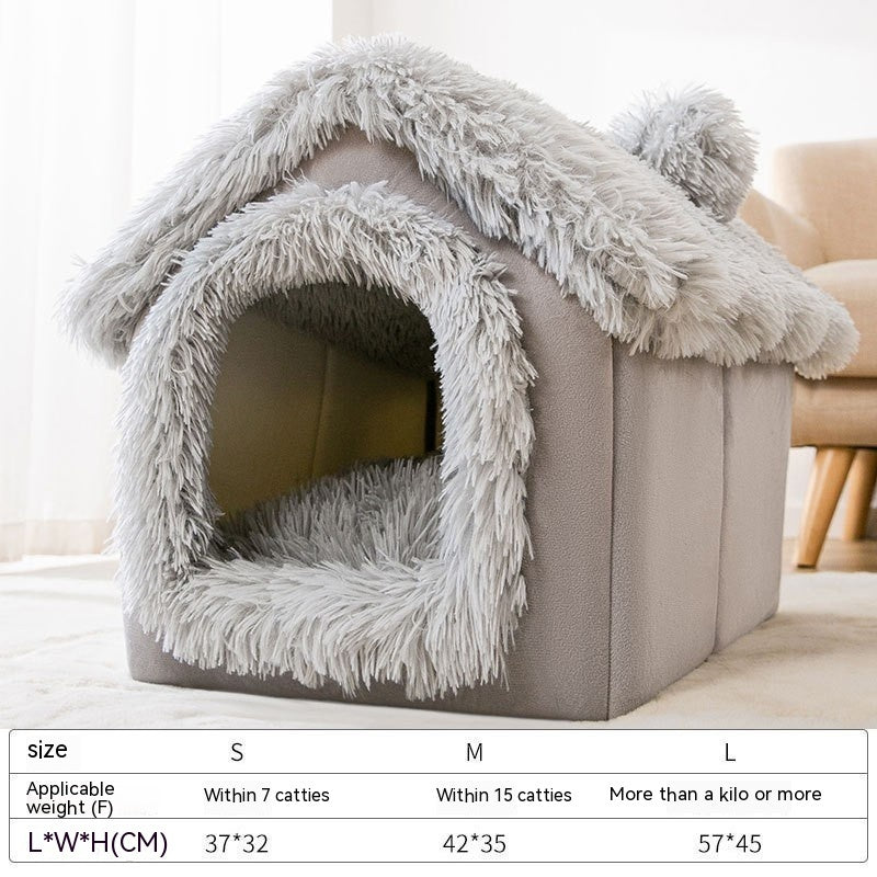Dog Autumn And Winter Pet Cat Sponge Nest Teddy Closed