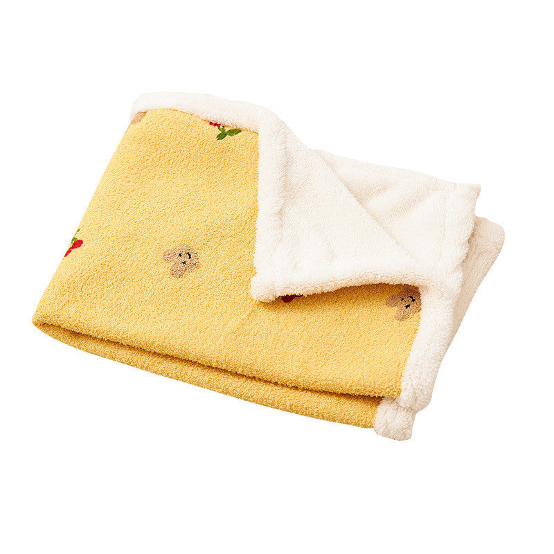 Pet Blanket Autumn And Winter Warm Cat Mat Plaid Carpet Flannel Small Dog