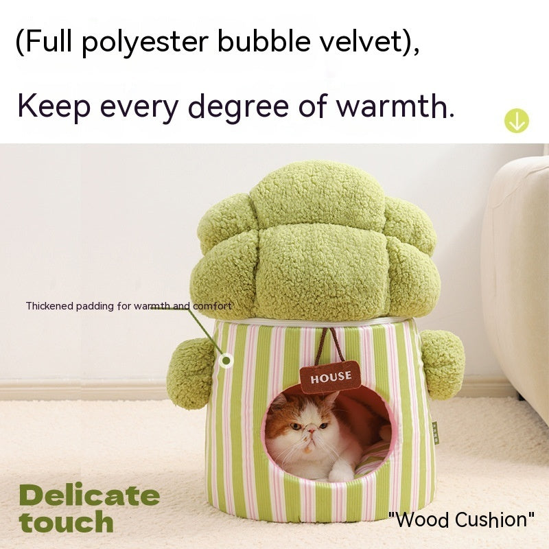 Pet Cauliflower Tree Hole Three-dimensional Closed Cat Nest