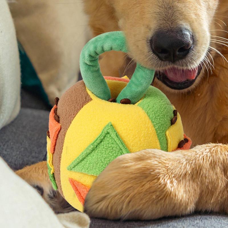 Dog Squeaky Plush Ball Toy Snuffle Noisemakers Teeth Cleaning Interactive Chew Toy Pet Dogs Soft Rubber Sound Treat Dispenser