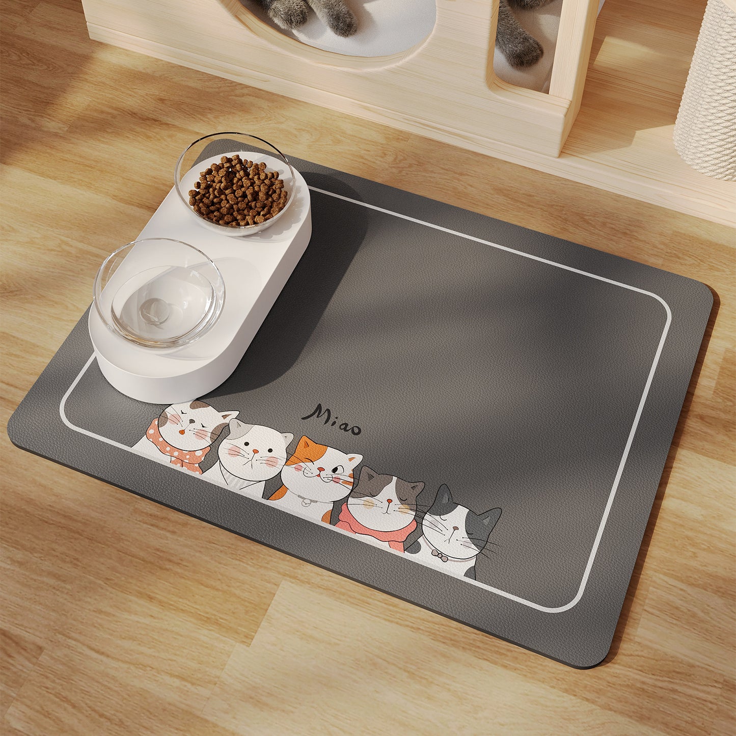 Minimalist Pet Feeding Mat Repeated Washing Water-absorbing Non-slip Mat Rest Sleep