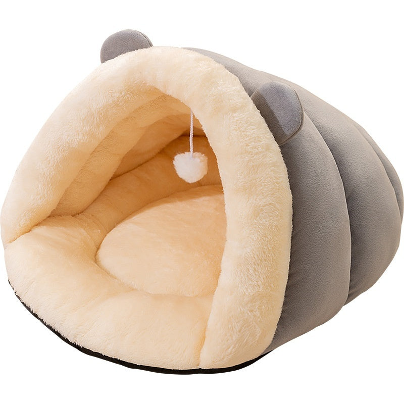 Round Ears Warm Slippers Nest Plush Warm Soft Comfortable Pet Dog WOWO Pad