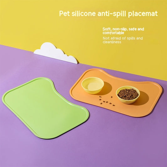 Silicone Dogs And Cats Eating Anti-overflow Anti-spill Waterproof Easy To Clean Pet Placemat