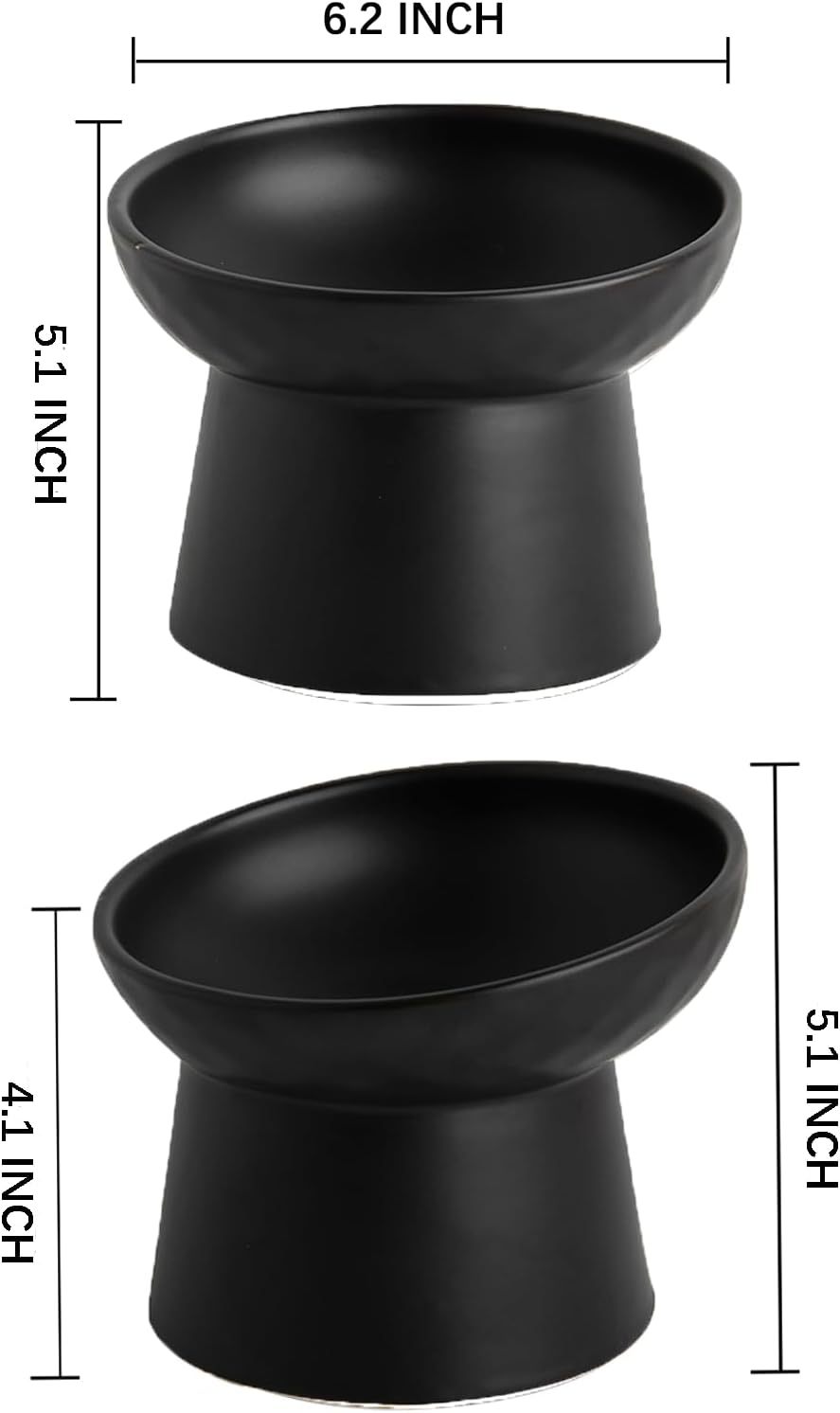 Ceramic Raised Cat Bowls Elevated Porcelain Pet Feeder Dish For Cats And Small Dogs Stress-Free Tilted Pet Food And Water Bowls Set Dishwasher And Microwave Safe