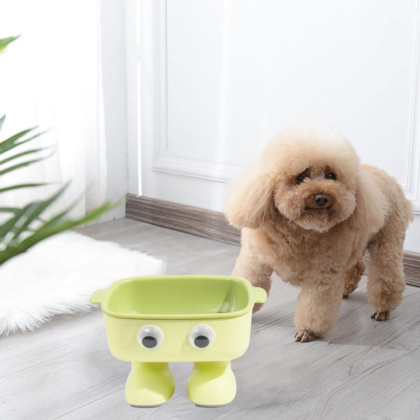 Elevated Cat Bowl Tilted Kitty Bowl Robot Shape Cat Dish Non Slip Water Bowl Dog Dish For Small Dogs Cats Kitty Kitten