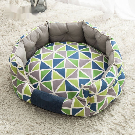 Round Kennel Dog Mattress Winter Warm Removable And Washable Cat Nest
