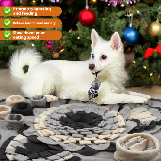 Flower Gray Series Sniffing Mat Slow Food Toy