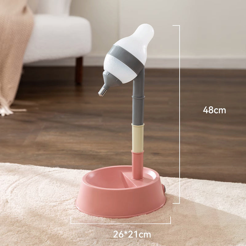 Pet Standing Water Dispenser Cat Dog Standing Bowl With Detachable Pole Automatically Feeding Water Height Adjustable