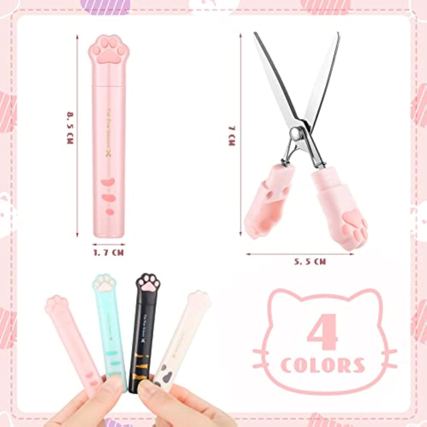 Cat Paw Mini Scissors Stainless Steel Craft Scissors Small Folding Safety Scissors Portable Cartoon Cute Mini