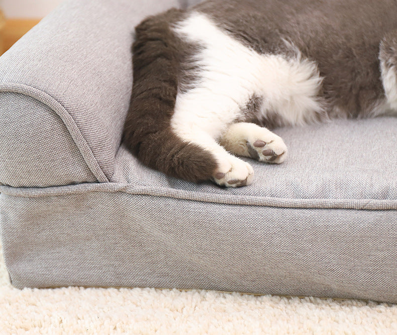 Linen Fabric Removable And Washable Pet Sofa Nest