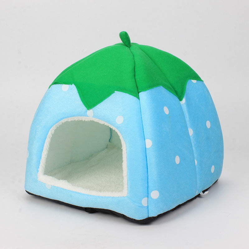 Plush Strawberry Pet Cat Nest