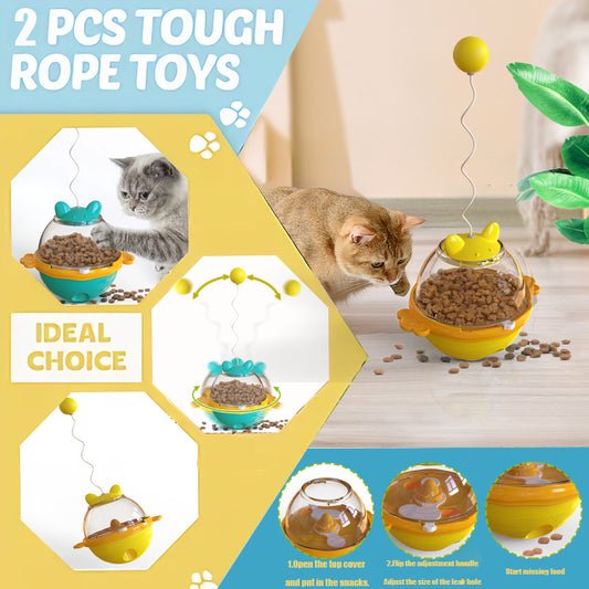 Guardians Tumbler Pet Toy Cat Leaky Food Toy Interactive Dog Cat Toy Food Treat Dispensing Toys, Slow Feeder Treat Ball For Pets Increases IQ Interests In Play
