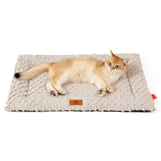 Pv Wool Cushion With Fish Scale Pattern For Dog, Warm Kennel For Autumn And Winter, Cat's Nest, Sleeping Pad, Cat Mat, Dog Cushion