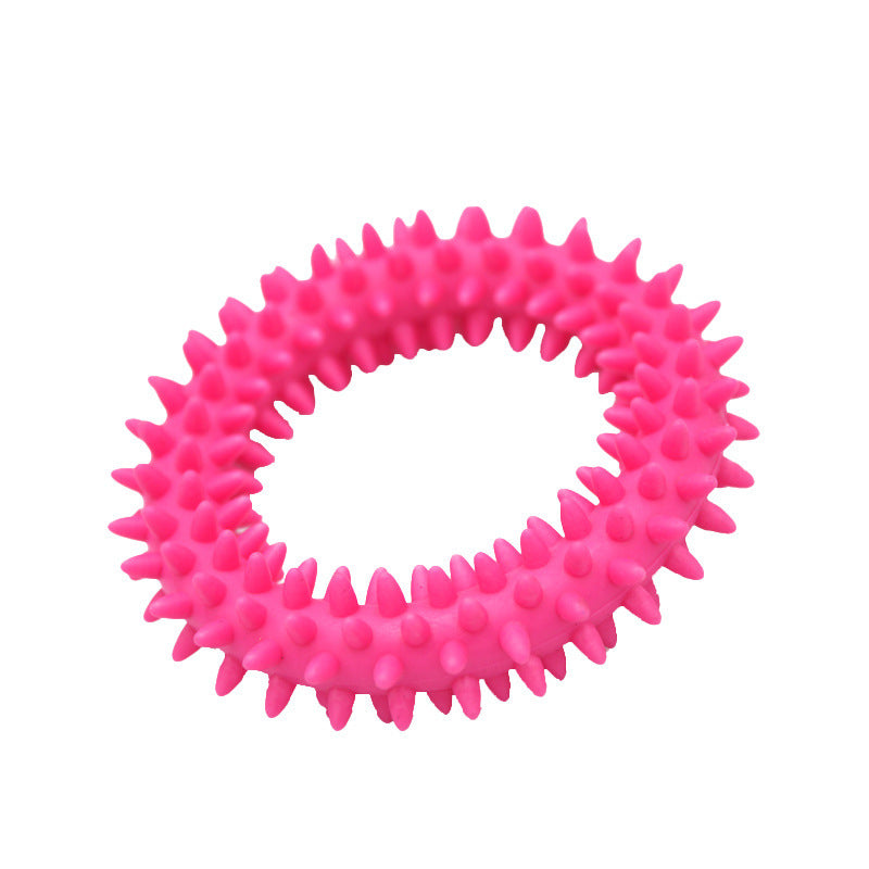Dog Chew Toy TPR Spiky Circle Ring Dog Bite-Training Chew Molar Toy Cleaning Tooth Pet Supply