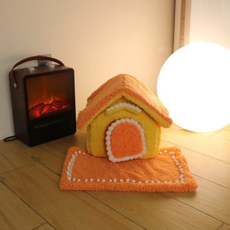 Kennel Winter Warm Small Dog Teddy Four Seasons Universal Removable And Washable Cat Nest Bed Pet Supplies