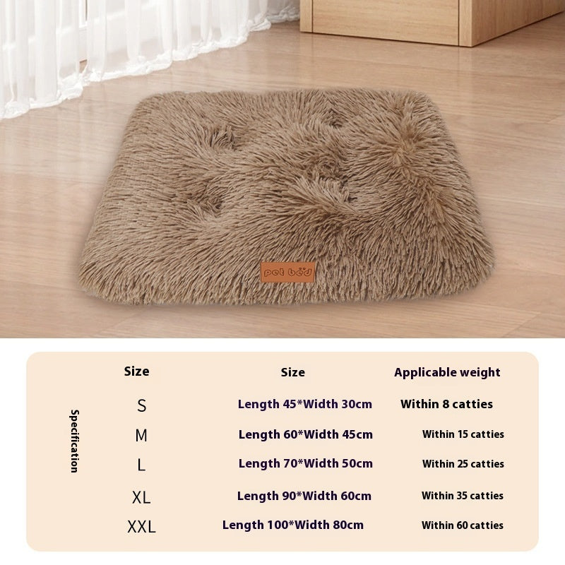 Autumn And Winter Thick Warm Pet Cushion Mat Cat Kennel Breathable Comfortable Plush Mattress Special