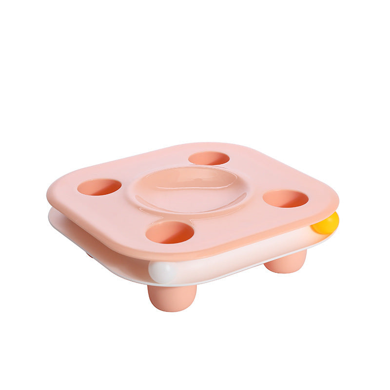 Multifunctional Cat Food Bowl Kitty Track Toy All-in-one Combo