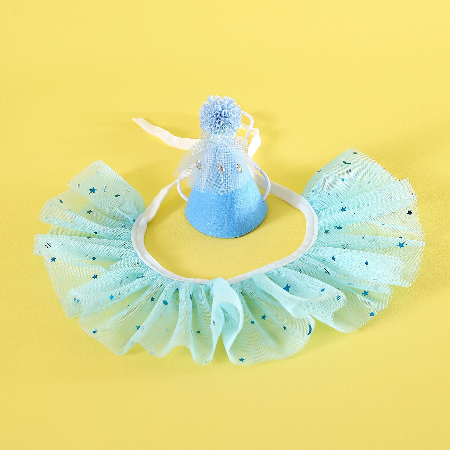 Pet Sequin Lace Bib Rhinestone Gauze Skirt Felt Hat