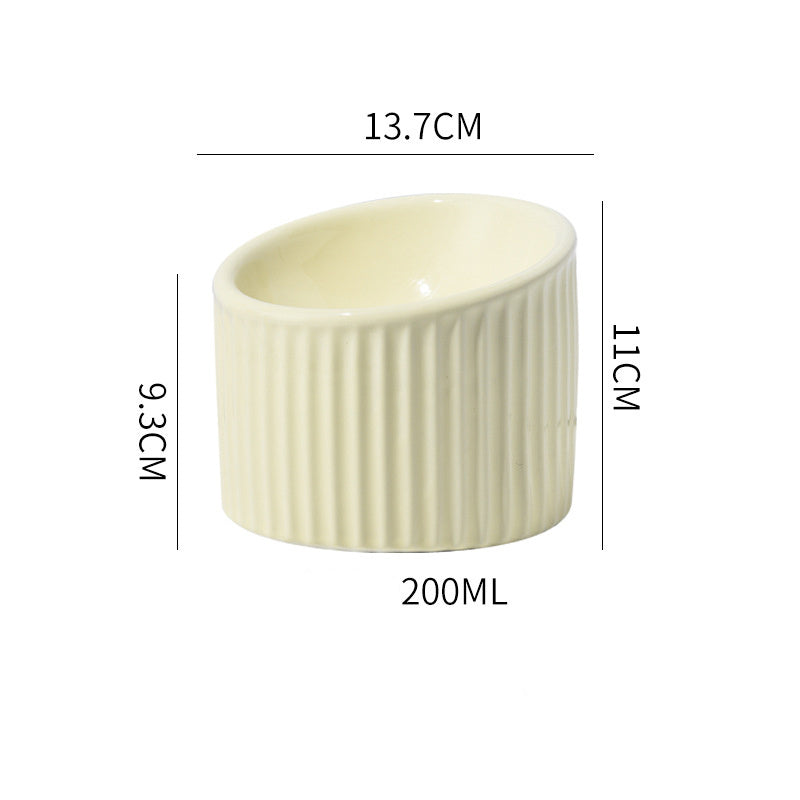 Elevated Cat Bowls Raised Cat Bowl For Indoor Cats Tilted Ceramic Elevated Food Or Water Bowls Anti Vomit Whisker Friendly Bowls Round Shape
