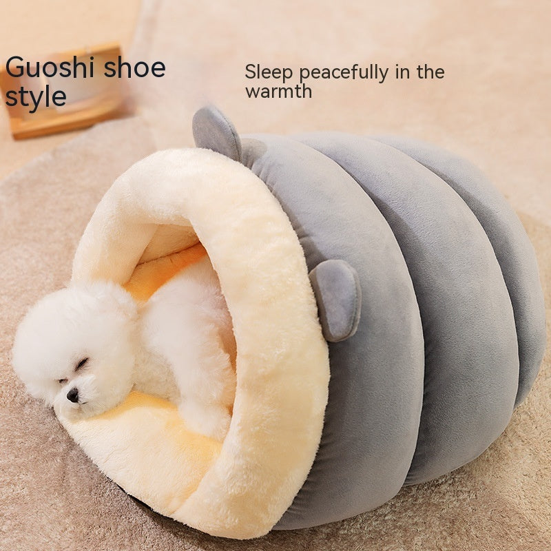 Round Ears Warm Slippers Nest Plush Warm Soft Comfortable Pet Dog WOWO Pad