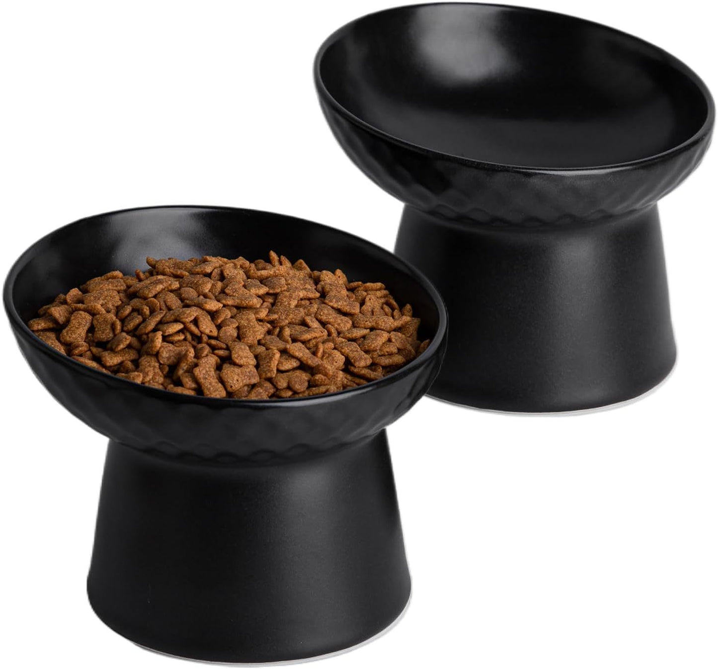 Ceramic Raised Cat Bowls Elevated Porcelain Pet Feeder Dish For Cats And Small Dogs Stress-Free Tilted Pet Food And Water Bowls Set Dishwasher And Microwave Safe