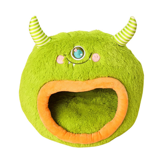 Fully Enclosed Safe And Cozy Cartoon Monster Pet Bed For Dogs And Cats Four Seasons Universal Soft And Warm For Winter Cat House