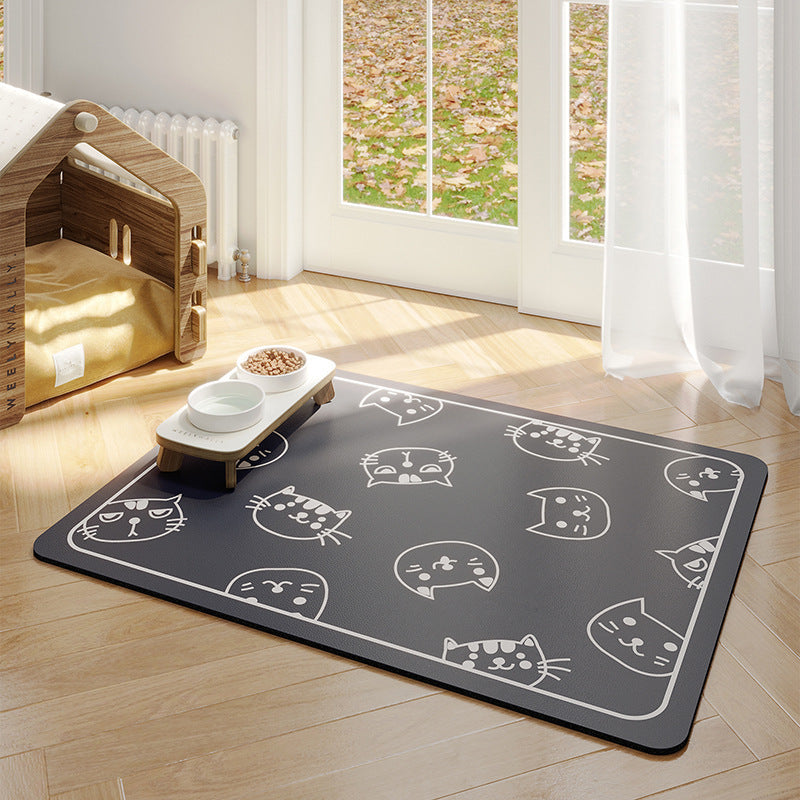 Minimalist Pet Feeding Mat Repeated Washing Water-absorbing Non-slip Mat Rest Sleep