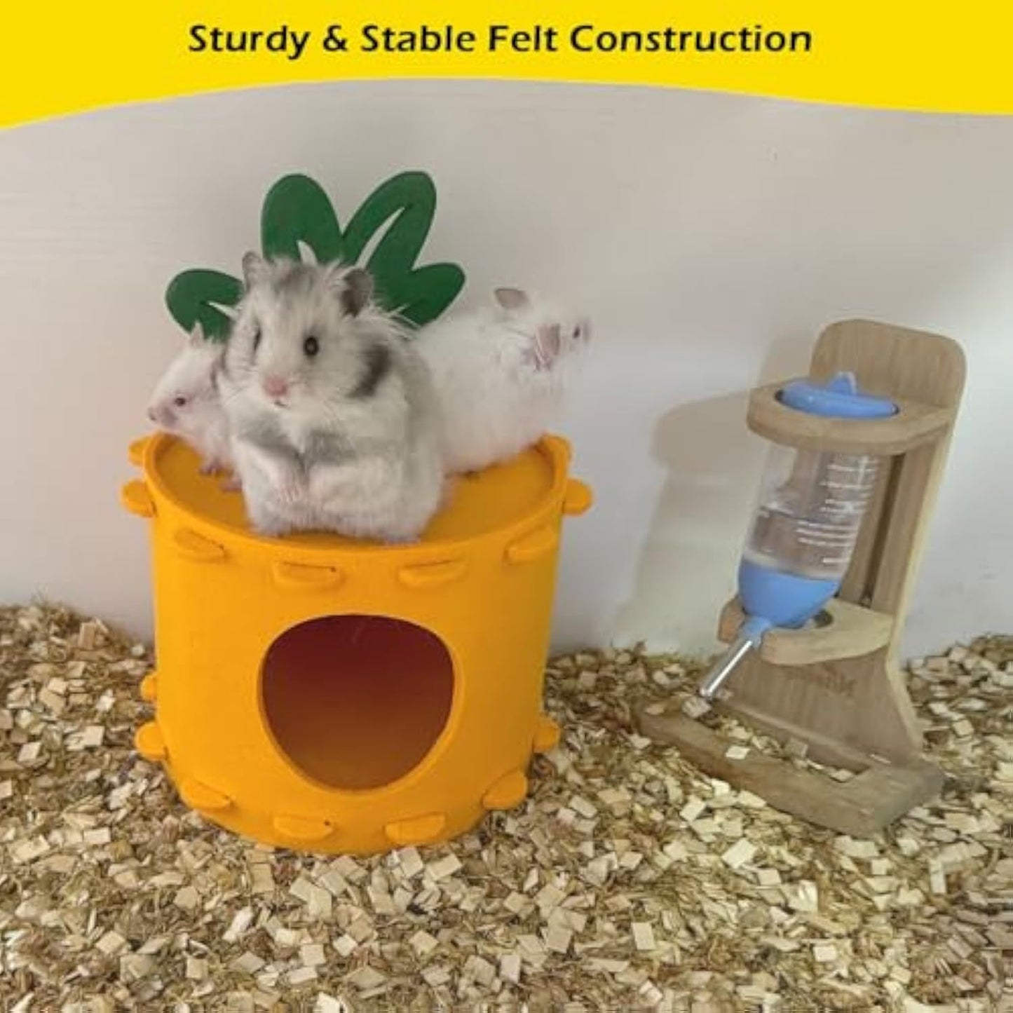 Felt Hamster Houses And Hideouts, Cute Carrot Shape Syrian Hamster Hut, Gerbil House Easy Clean, Thick Felt And Sturdy Dwarf Hamster Hideaway, Hamster Cage Decor For Gerbil Mice Sleeping Hiding