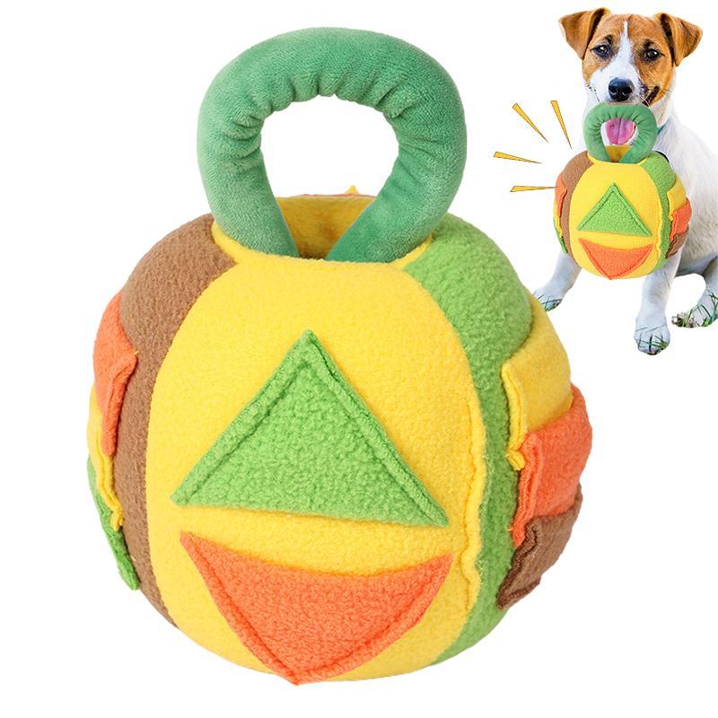 Dog Squeaky Plush Ball Toy Snuffle Noisemakers Teeth Cleaning Interactive Chew Toy Pet Dogs Soft Rubber Sound Treat Dispenser