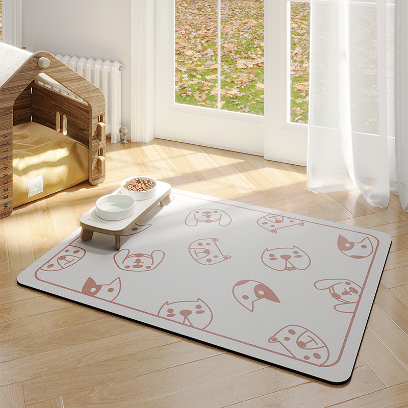 Minimalist Pet Feeding Mat Repeated Washing Water-absorbing Non-slip Mat Rest Sleep