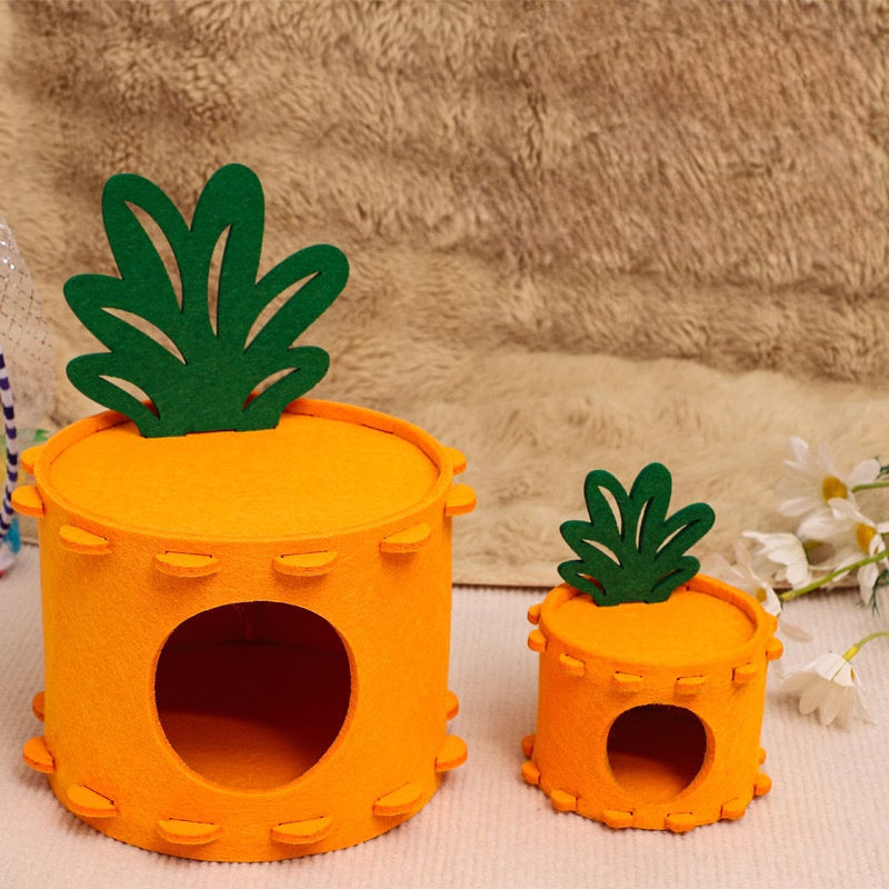 Felt Hamster Houses And Hideouts, Cute Carrot Shape Syrian Hamster Hut, Gerbil House Easy Clean, Thick Felt And Sturdy Dwarf Hamster Hideaway, Hamster Cage Decor For Gerbil Mice Sleeping Hiding