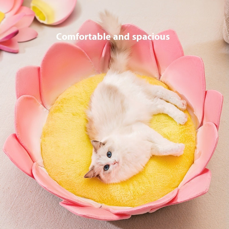Lotus Petal Cat Nest Four Seasons Universal Thermal Mat Pet Bed Supplies