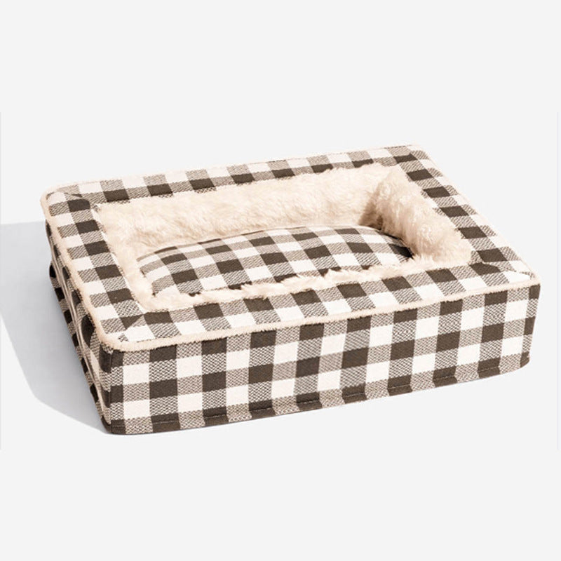 Classic Plaid Kennel Four Seasons Universal Removable And Washable