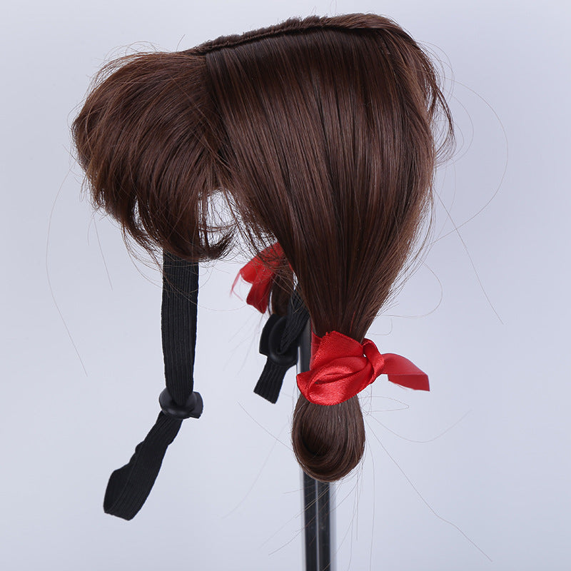 Pet Dog Wig Tied Double Braid Funny Performance Props