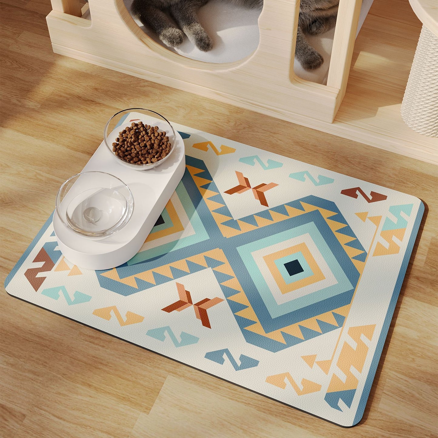 Minimalist Pet Feeding Mat Repeated Washing Water-absorbing Non-slip Mat Rest Sleep