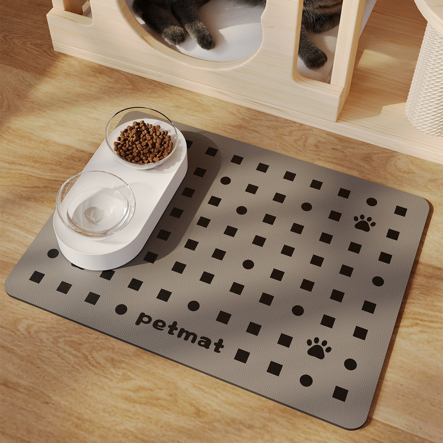 Minimalist Pet Feeding Mat Repeated Washing Water-absorbing Non-slip Mat Rest Sleep