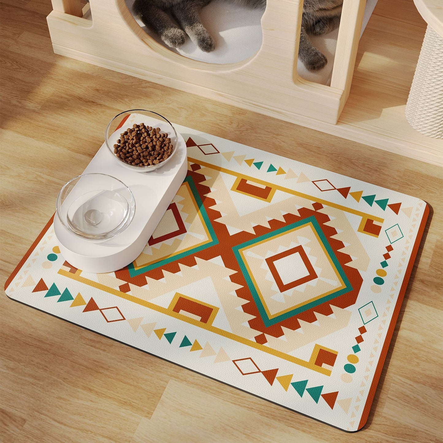 Minimalist Pet Feeding Mat Repeated Washing Water-absorbing Non-slip Mat Rest Sleep