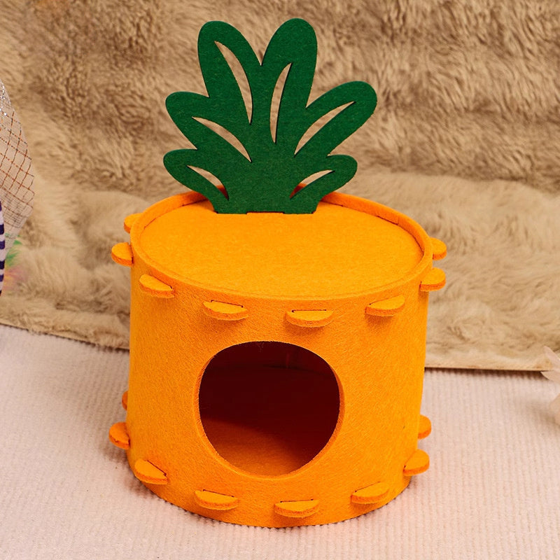 Felt Hamster Houses And Hideouts, Cute Carrot Shape Syrian Hamster Hut, Gerbil House Easy Clean, Thick Felt And Sturdy Dwarf Hamster Hideaway, Hamster Cage Decor For Gerbil Mice Sleeping Hiding