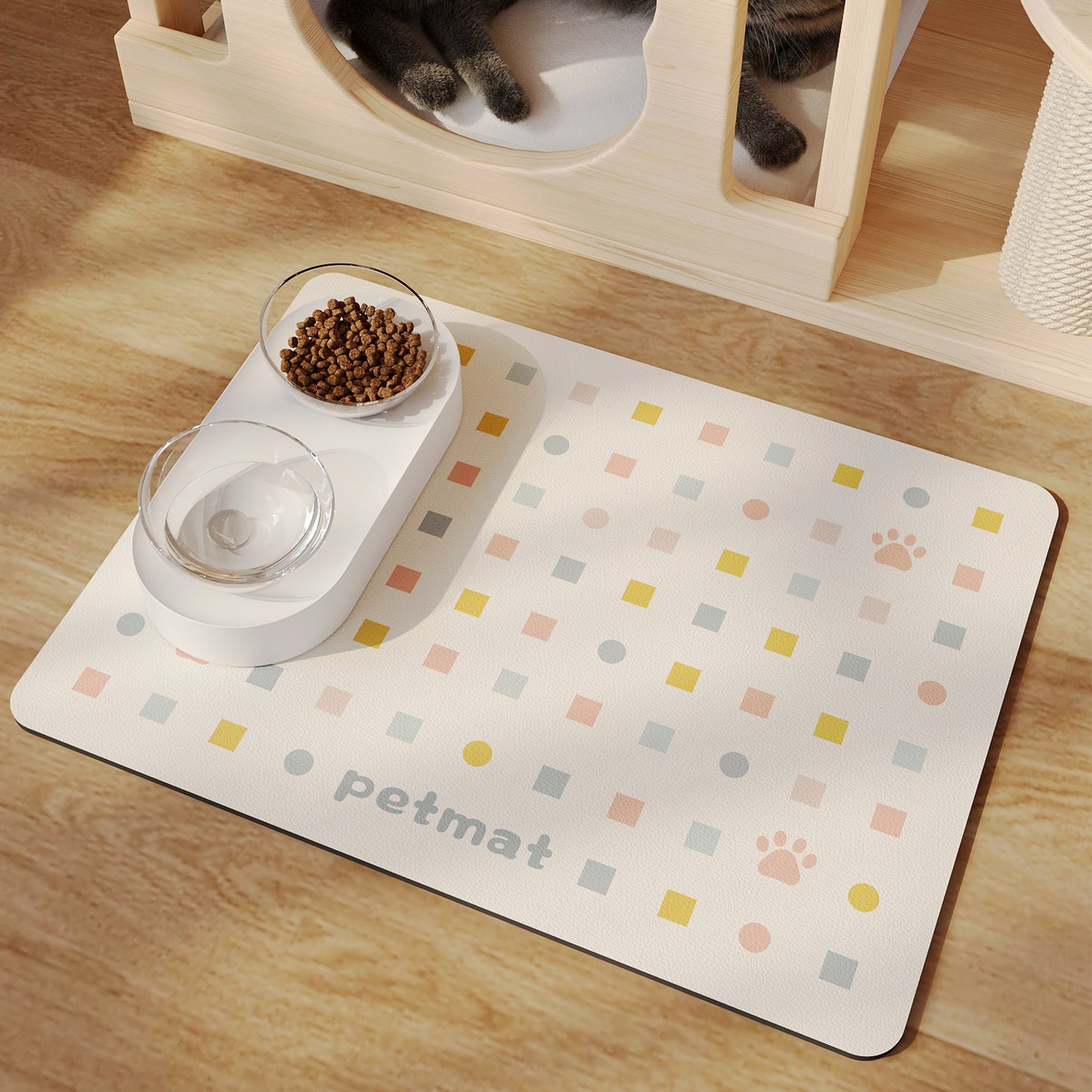 Minimalist Pet Feeding Mat Repeated Washing Water-absorbing Non-slip Mat Rest Sleep