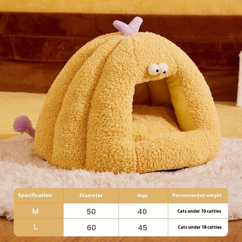 Small Monster-shaped Cat Kennel Warm Semi-enclosed