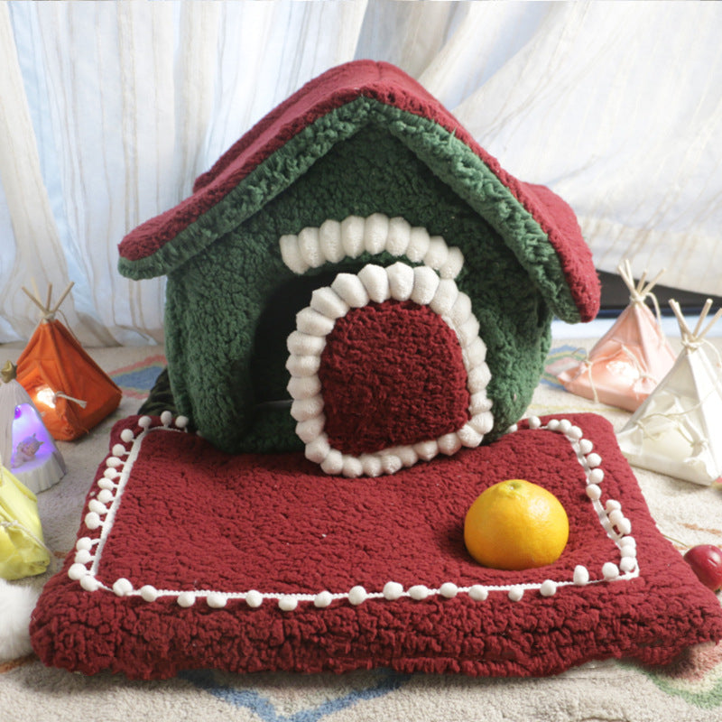 Kennel Winter Warm Small Dog Teddy Four Seasons Universal Removable And Washable Cat Nest Bed Pet Supplies