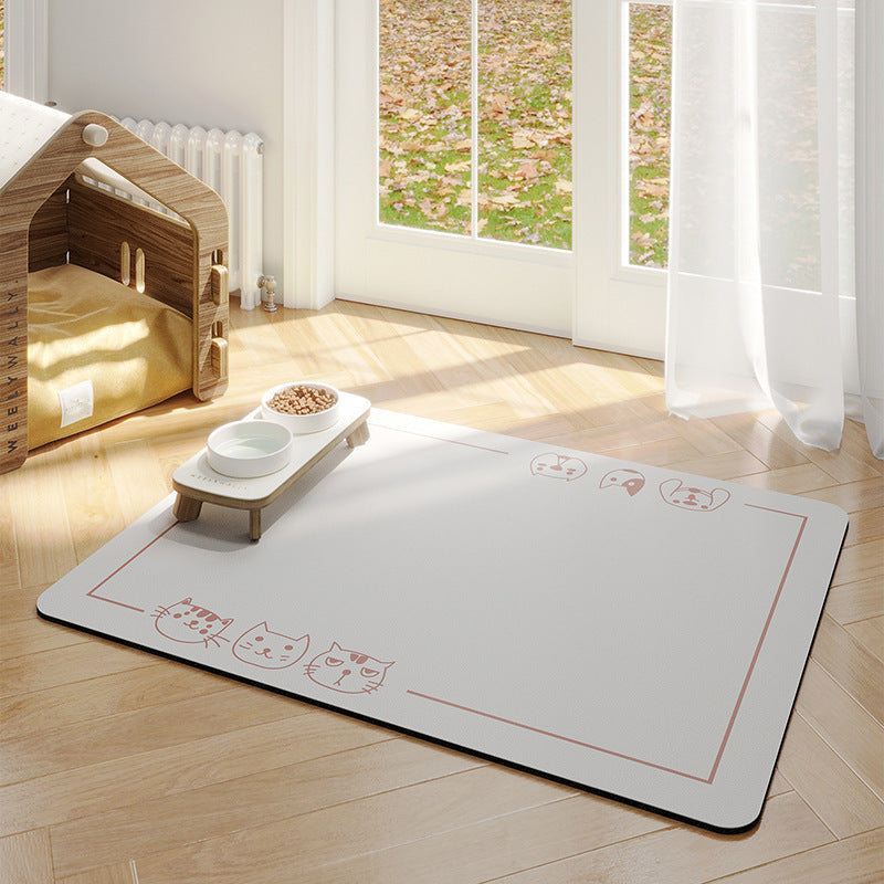 Minimalist Pet Feeding Mat Repeated Washing Water-absorbing Non-slip Mat Rest Sleep