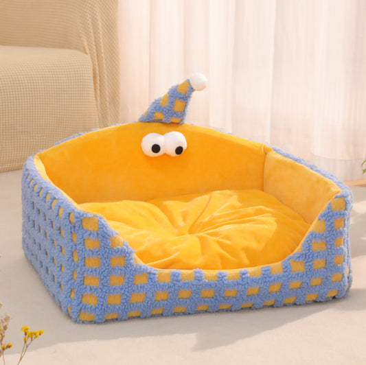 Sleeping Nest For Pets Triangular Hat Sponge Can Be Disassembled And Washed Warm For Cats Thick Kennel Autumn And Winter